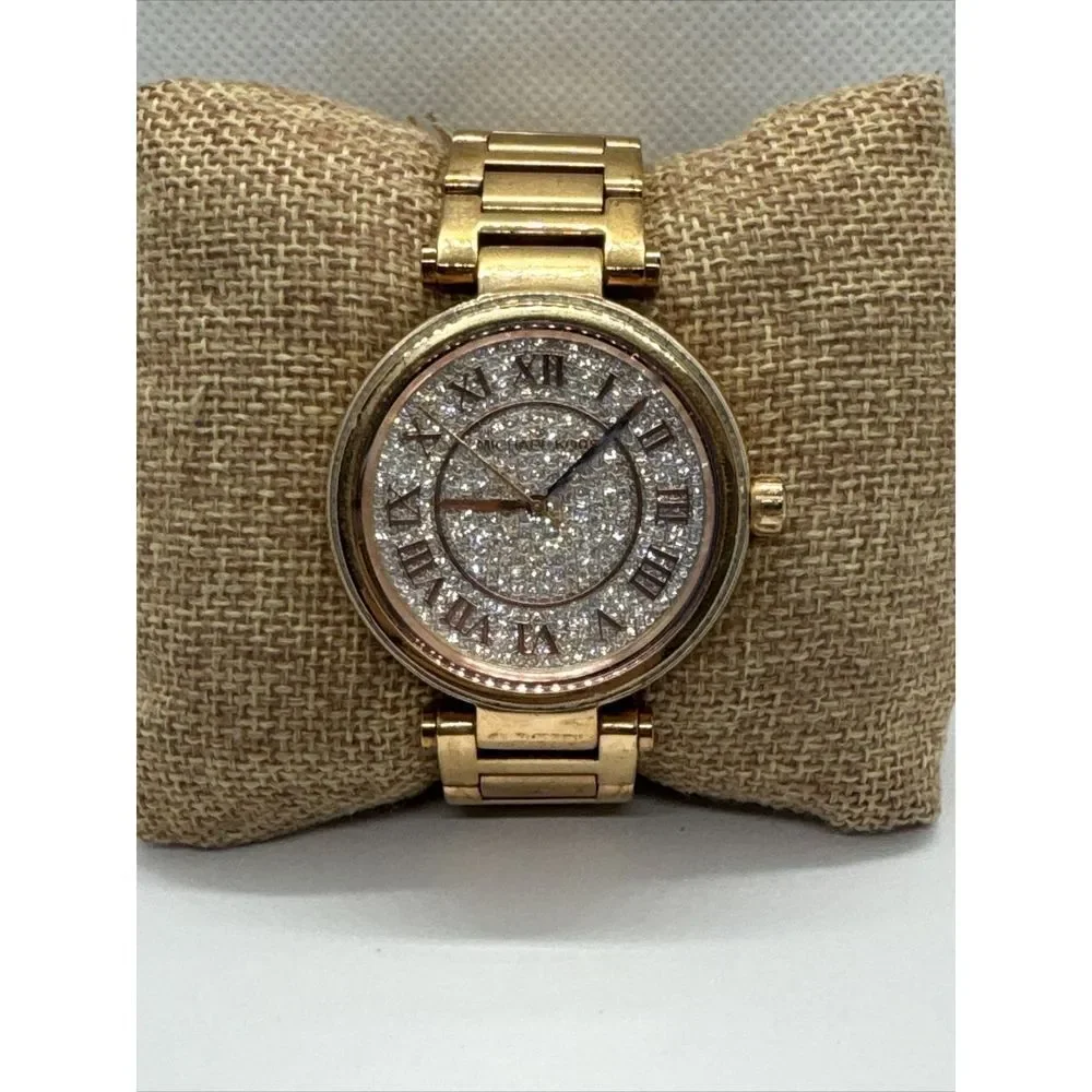 Michael Kors Skylar MK5868 Women Crystal Pave Dial Rose Gold Wrist Watch JNA807